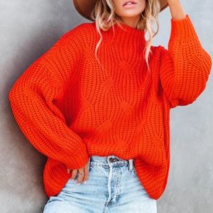 VICI NEW W TAGS WINDY CITY KNIT SWEATER ORANGE SIZE SMALL